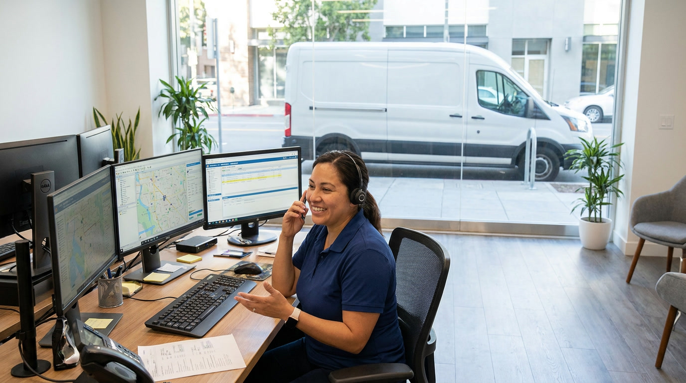 Mobile locksmith service vehicle dispatched to a South Bay customer location